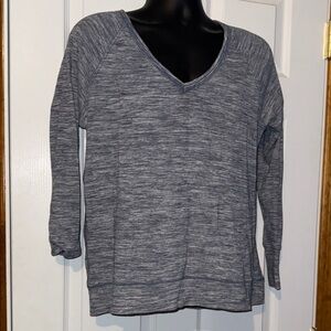 Eddie Bauer Women's Heather Gray V-Neck Top